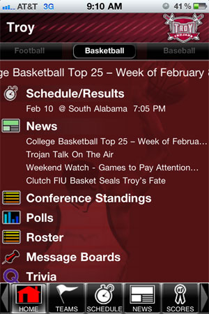 Athletics App Screenshot