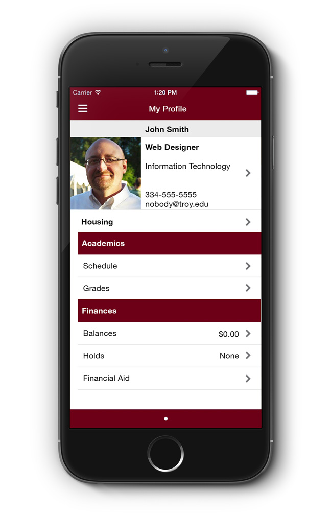 Mobile App Profile Screen