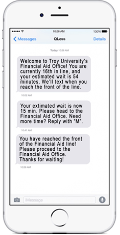 Qless electronic messaging screenshot