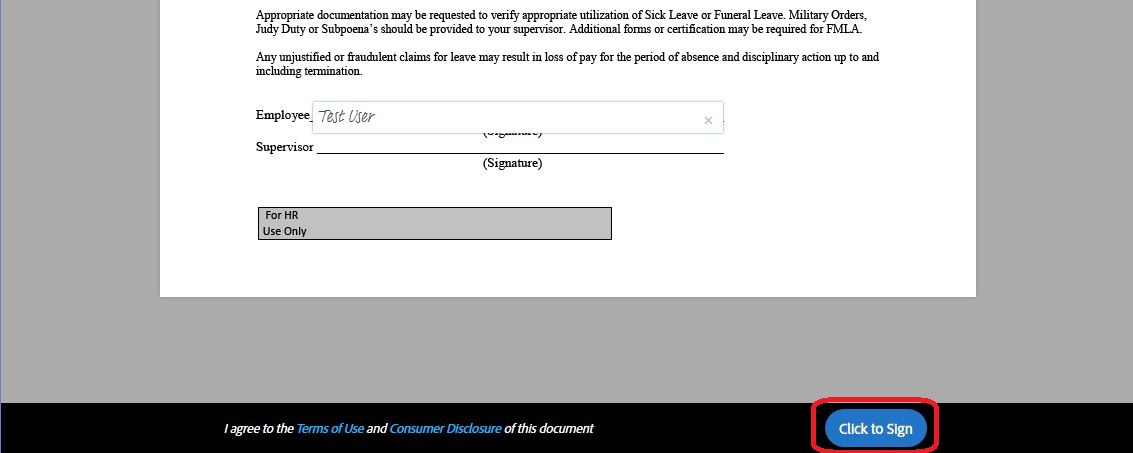 This will pull up a new window where it should display your digital signature.