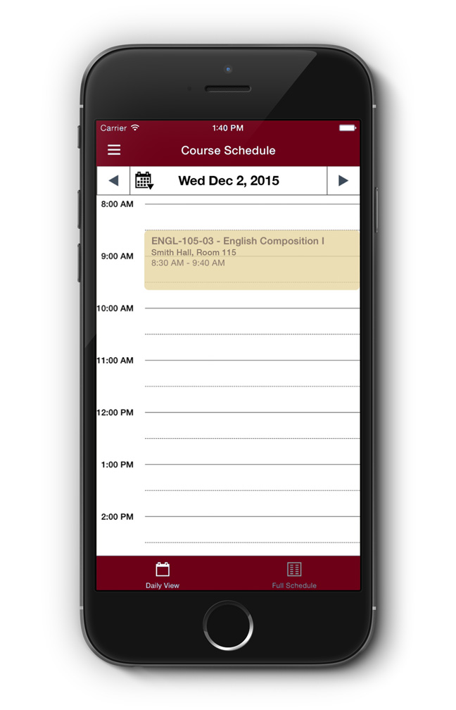 Mobile App Course Schedule