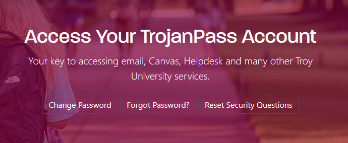 TrojanPass Account Screen