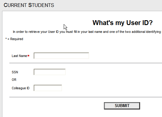 TROY Information Technology Find Your E mail Address WebExpress User ID