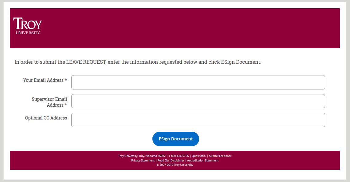 Type the requested email addresses into the appropriate boxes then click to e-Sign
