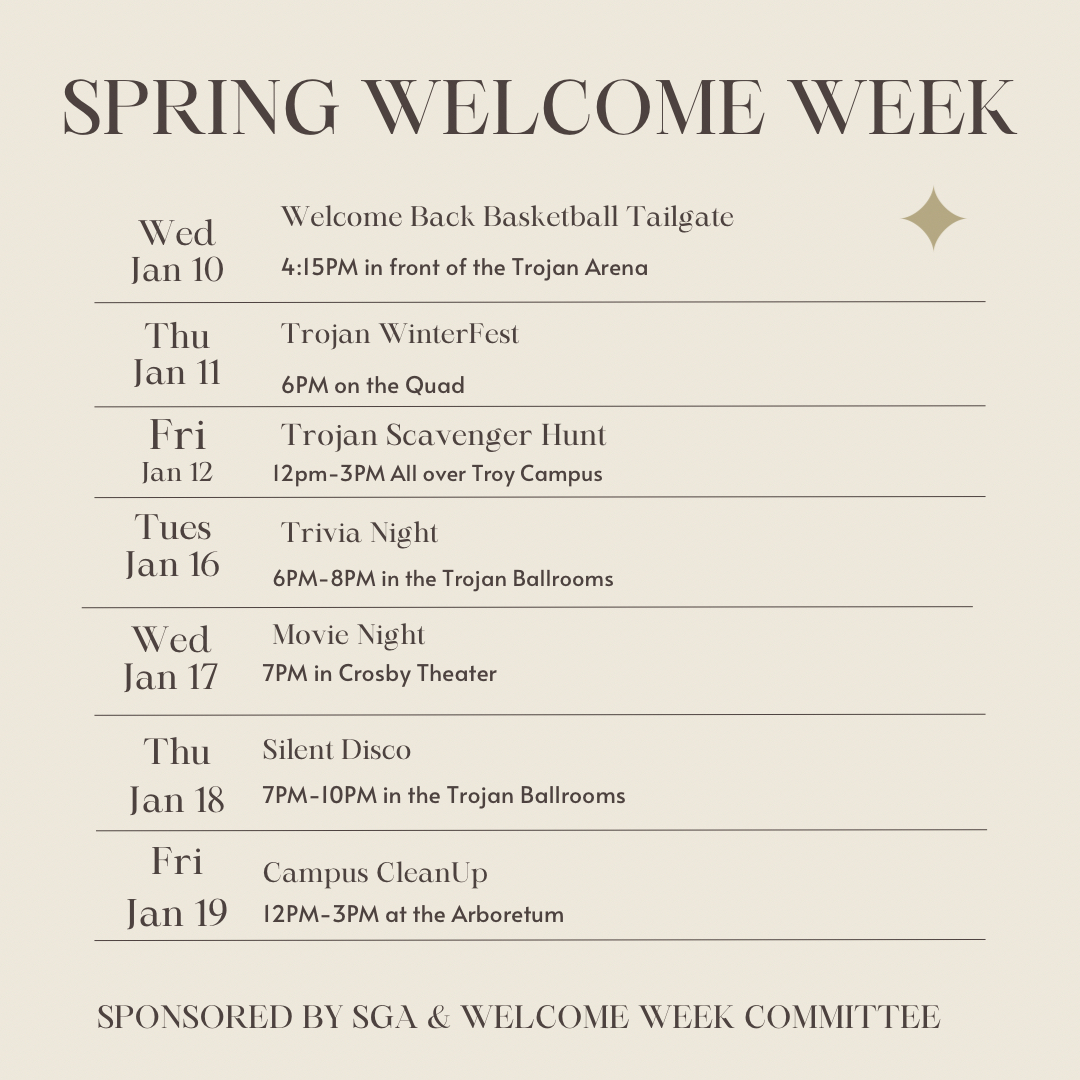 Spring 2024 Welcome Week Schedule